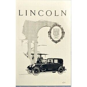 Lincoln Motorcar "Lincoln Cabriolet-designed & built by Brunn" Vtg Print Ad 1926